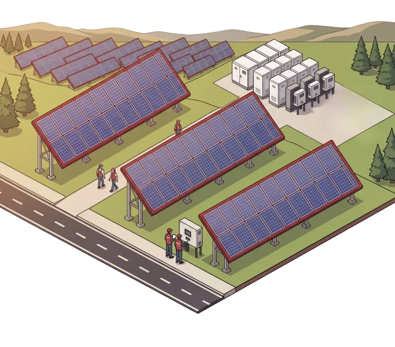 Commercial solar panel installation